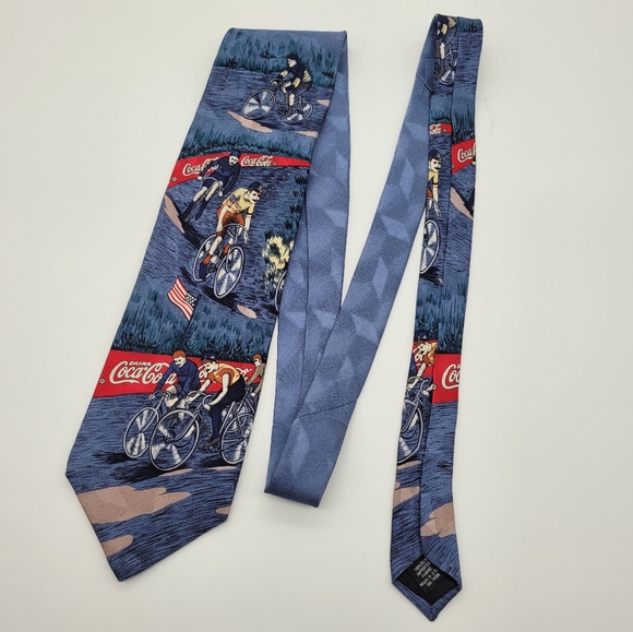COCA-COLA | vintage 100% silk cycling graphic tie - Picture 2 of 4